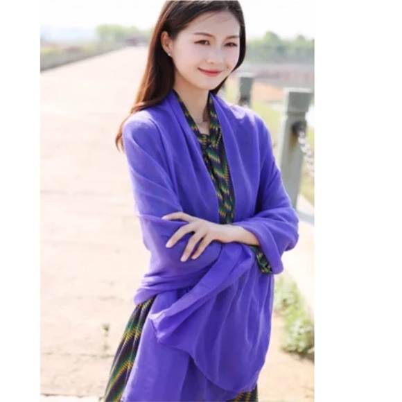 Purple Cotton Scarf - Picture 1 of 4